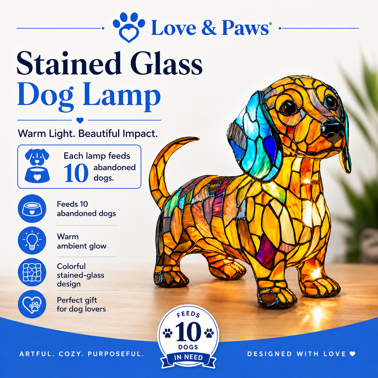 LOVE & PAWS Dachshund Color Lamp