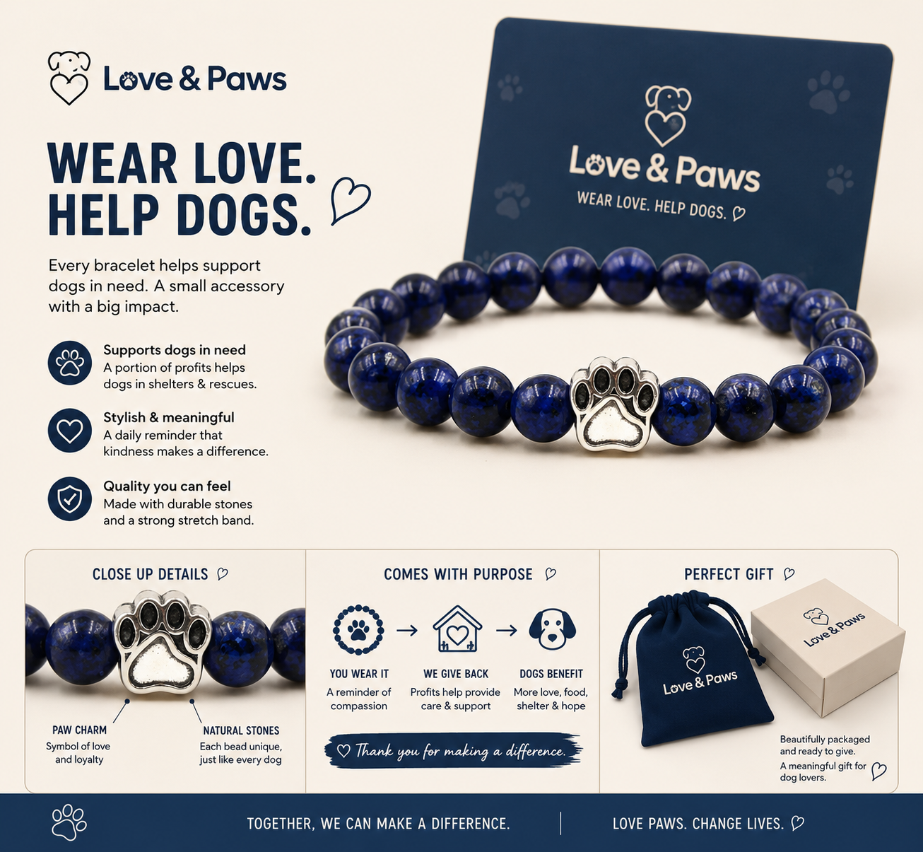 LOVE & PAWS Paw Bracelet